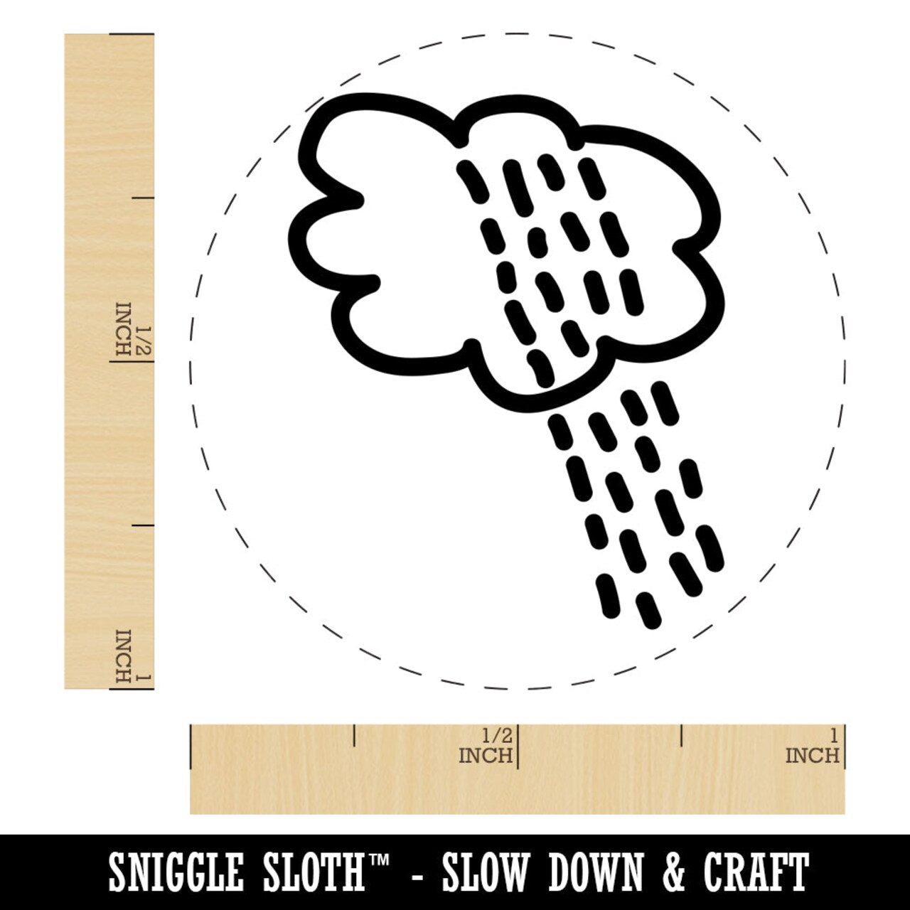 Rain Storm Doodle Self-Inking Rubber Stamp for Stamping Crafting Planners